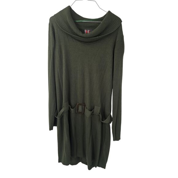 R & K Originals Green Cowl Neck Tunic Sweater - XL Extra Large - Picture 1 of 4